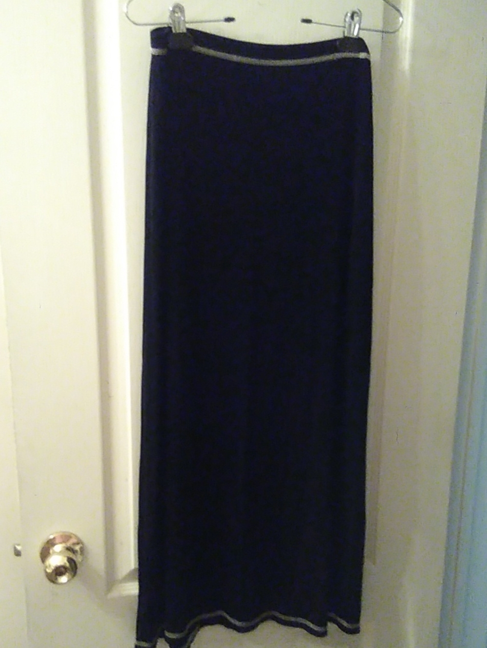 Tradition black Maxi Skirt with Silver Trim